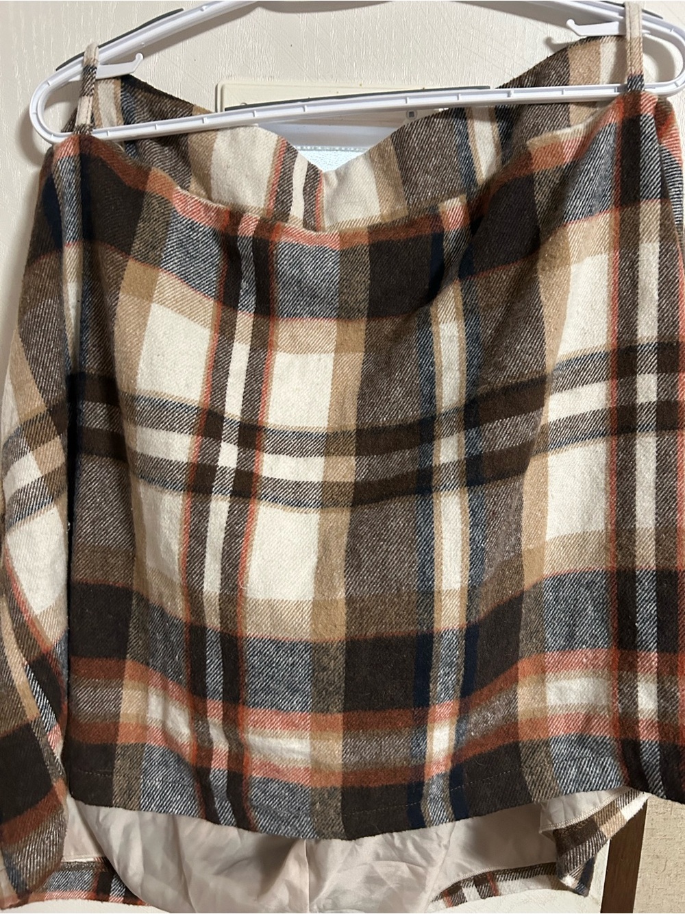 SHEIN Plaid Mini Skirt in Brown, Cream and Rust
